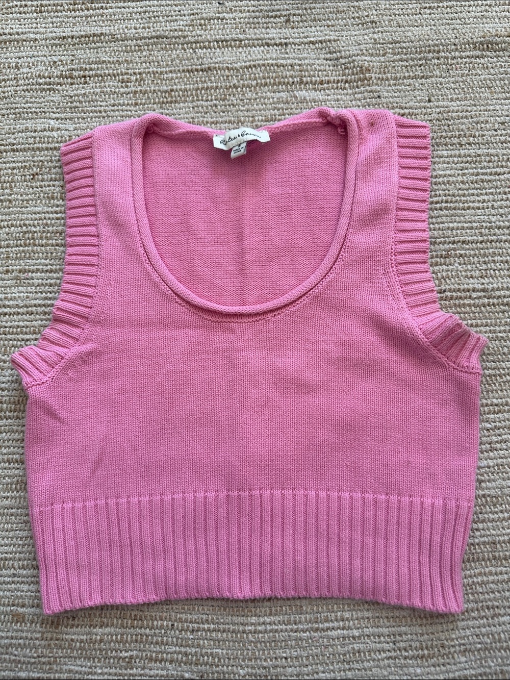 Hunter & Brown Pink Knit Tank Crop Top
